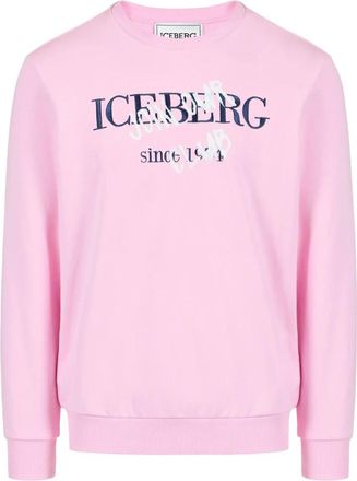 Iceberg Slim Fit Sweatshirt met Ronde Hals - Heren - Sweatshirts - Roze - M - Katoen - Hoodies & sweatvesten