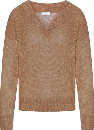 Brunello Cucinelli DAZZLING ENGLISH HALF RIB COTTON SWEATER - Brunello Cucinelli - Woman