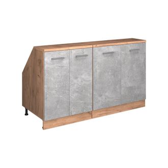 Vicco Conjunto De Armarios Para Techo Inclinado Rion, Hormig&oacute;n, 140 Cm Lote De 2 Carcasas De Armario 60 Cm De Profundidad, Vicco