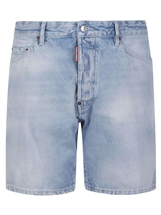 Dsquared2 Light-Washed Marine Cotton Denim Shorts
