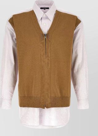 Comme Des Gar&ccedil;ons layered shirt featuring zip vest insert