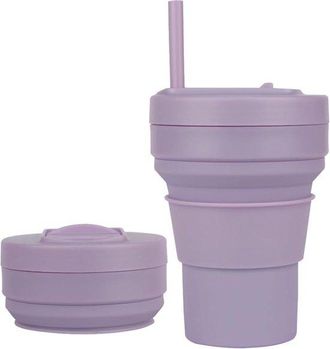 OEM Taza De Viaje Plegable Con Pajita - Vaso De Silicona A Prueba De Fugas De 350 Ml