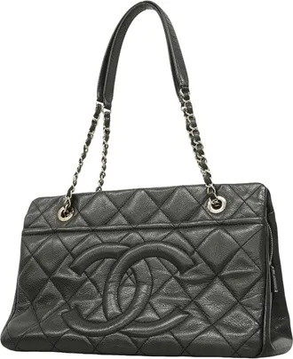Chanel Black Grained Calfskin Tote Bag (Pre-Owned)