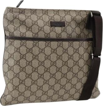 Gucci Pre-owned Cross Body Bags, female, Beige, Size: ONE SIZE Pre-owned Vintage GG Canvas Shoulder Bag