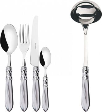 Bugatti Aladdin Ghiera Cromata, Posate Set 49 Pz, Scatola Weng&egrave;, Casa Bugatti - Colore: Grigio