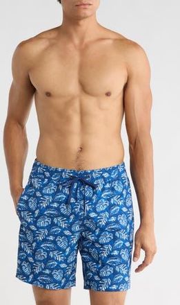 Fair Harbor Cruiser Swim Trunks in Cobalt Leaves at Nordstrom Rack, Size Xx-Large