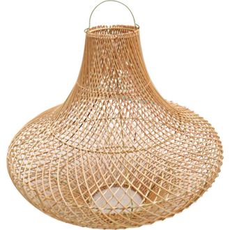 Pink Haley Freya Bell Shape Rattan Pendant Light Fitting in Brown at Nordstrom