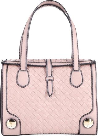 Bottega Veneta Pink Calfskin Leather Monaco Double-Handle Woven Tote (Authentic Pre-Loved)
