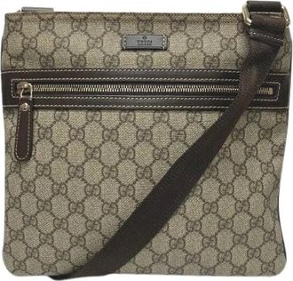 Gucci Pre-owned Cross Body Bags, male, Beige, Size: ONE SIZE Pre-owned GG Supreme Shoulder Bag