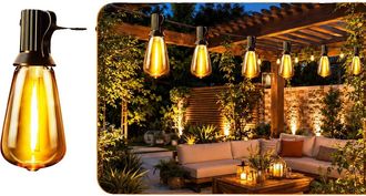 OEM Guirnalda De Luces Solares, Brillo Regulable, Resistente Al Agua, 15,5 M, 40 Bombillas