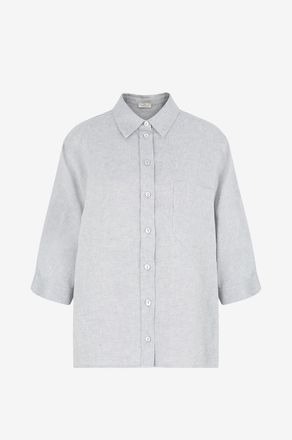 PANICALE Hemd mit Kentkragen aus Leinen mit Lurex Orn&eacute; de Lurex