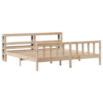 Berkfield Home Beautiful Bed Frame without Mattress 180x200 cm Super King Solid in Light Brown