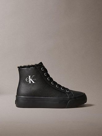 Calvin Klein Zapatillas Altas De Piel Con Plataforma