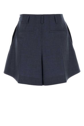 Givenchy Womens Navy Blue Wool Shorts Denimblue Exterior