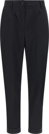 Kiton Black Cotton Casual Womens Pants