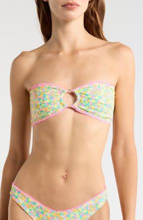 Kulani Kinis Decorative Strapless Bandeau Bikini Top in Hula Honey at Nordstrom, Size X-Small