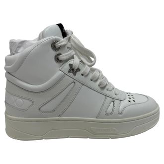 Jimmy Choo London Jimmy Choo Hawaii High-To Sneakers in Witte Leder