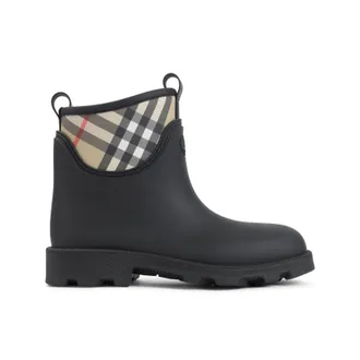 Burberry Black Marsh Stamp Low Rubber Boots-Uomo