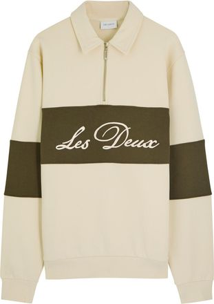 Les Deux Cory Cotton Half-zip Sweatshirt - Ivory - XL