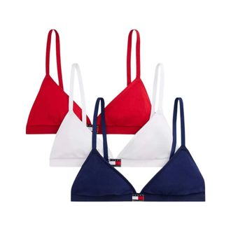 Tommy Hilfiger Ondergoed, Dames, Veelkleurig, XS, Katoen, 3-Pack Heritage Logo Triangel BHs