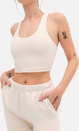 Mate the Label Womens Organic Stretch Racer Tank Top In White