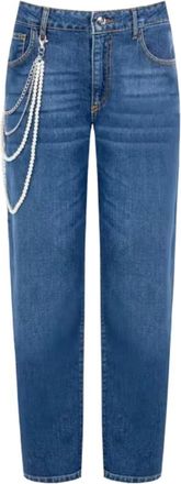 Rinascimento Rechte Jeans - Dames - Slim Fit Jeans - Blauw - L - Jeans
