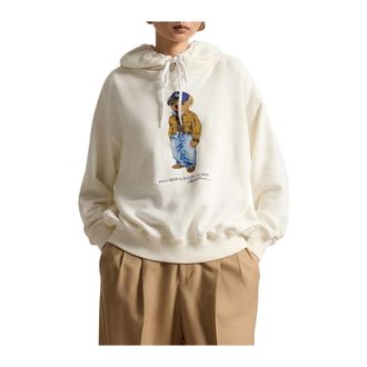 Polo Ralph Lauren Bear Lichtgewicht Fleece Hoodie - Dames - Hoodies - Wit - XS - Katoen - Hoodies & sweatvesten