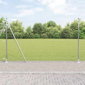 Berkfield Home Fence Posts Set of 104 Galvanised steel 3.2 x 3.2 x 88.5 cm in Silver