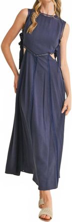 Merci Astrid Midi Dress In Blue