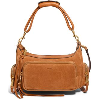 Aim&eacute;e Away We Go Suede Shoulder Bag in Rustic Caramel Suede at Nordstrom