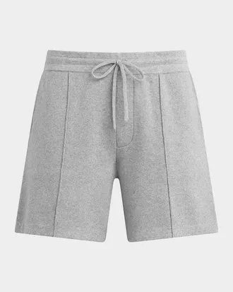 Hudson Men & apos;s Cabana Cotton-Cashmere Double-Knit Pleated Drawstring Shorts