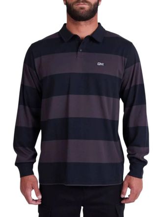 Salty Crew Diver Down Long Sleeve Polo In Charcoal
