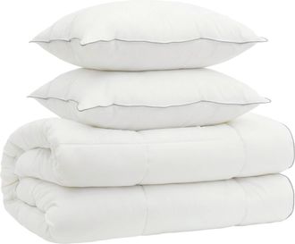 vidaXL Juego De Edred&oacute;n Y Almohada 3 Uds. 135x220 Cm 4 Estaciones Lana Vidaxl