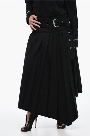 Off-white Asymmetric Pleated Skirt with Belt size 42