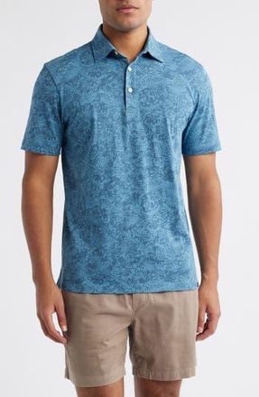 Faherty Retreat Floral Polo in Blue Tropic Fan at Nordstrom Rack, Size Xx-Large