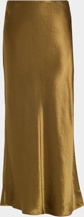Vince Side-Slit Satin Slip Skirt