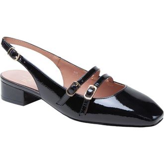 Linea Paolo Cassianx Slingback Mary Jane Pump in Black Wrinkle Patent at Nordstrom Rack, Size 8.5