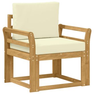 vidaXL 2 Pieza Conjunto De Sof&aacute;s De Exterior Poli&eacute;ster Blanco Y Crema Vidaxl