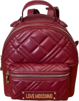 Love Moschino Gewatteerde Rugzak - Dames - Rugzakken - Rood - ONE Size - Leer - Tassen