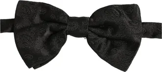 Dolce & Gabbana Paisley Silk Bow Tie - Black
