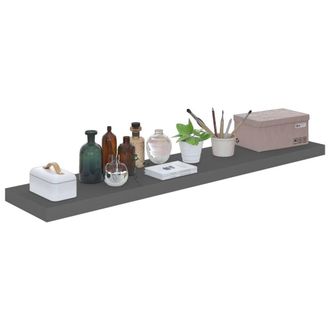 Berkfield Home Durable Floating Wall Shelves 4 pcs High Gloss Grey 120x23.5x3.8