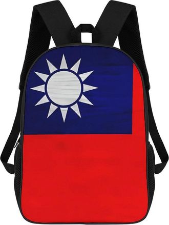 Generic Taiwan Flag Wood Travel Backpack 17 Inch Casual Hiking Daypack Laptop Bag for Men Women
