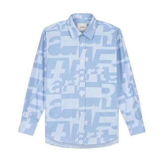 Arte Casual Shirts, male, Blue, Size: XL Allover Shirt