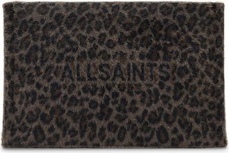 AllSaints Izzy Leopard Faux Fur Clutch in Leppo Brown at Nordstrom