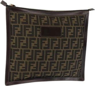 Fendi Pre-owned Canvas Clutch - Dames - Vintage Clutch - Bruin - ONE Size - Vintage
