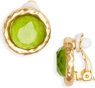 Karine Sultan Bezel Round Clip-On Earrings in Gold at Nordstrom