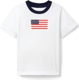 Janie and Jack Flag Graphic Tee in White at Nordstrom, Size 12-18M