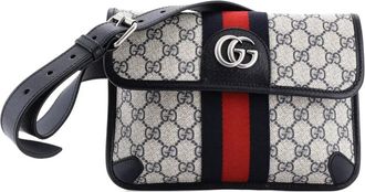 Gucci Ophidia Flap GG Coated Canvas with Leather belt bag - Blauw
