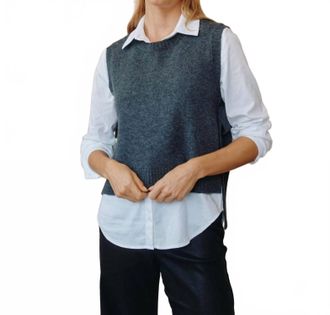 Bella Dahl Side Tie Vest In Charcoal