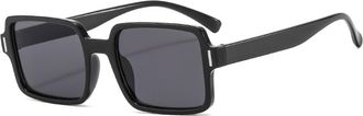 Generic Square Mens Outdoor Sunglasses Commuting Driving Womens Sun Glasses(Black)